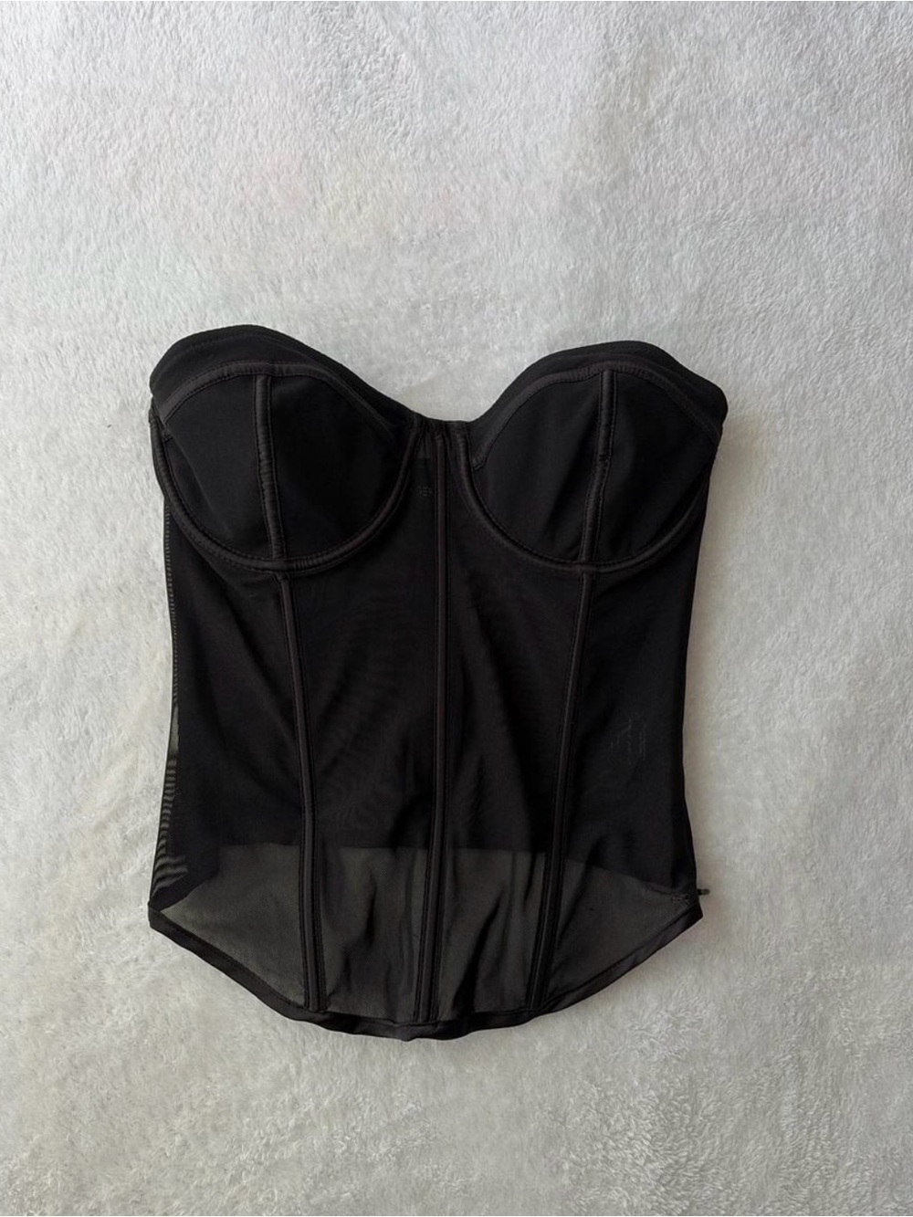 Tiger Mist Black Strapless Mesh Corset Bustier
